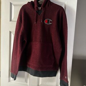 Champion Men's Maroon Sherpa Hoodie XL